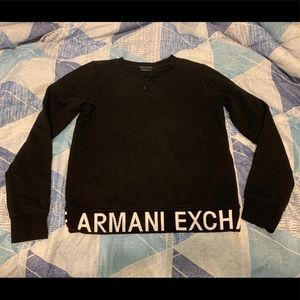 Armani Exchange Black/White Crewneck Sweater